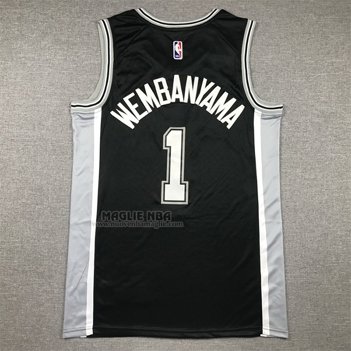 Maglia
 Victor Wembanyama NO 1 San Antonio Spurs Icon 2022-23 Nero
